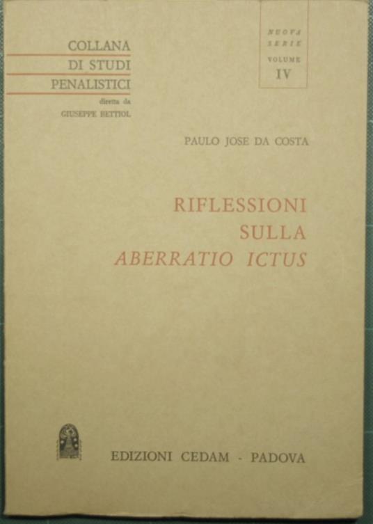 Riflessioni sulla aberratio ictus - copertina