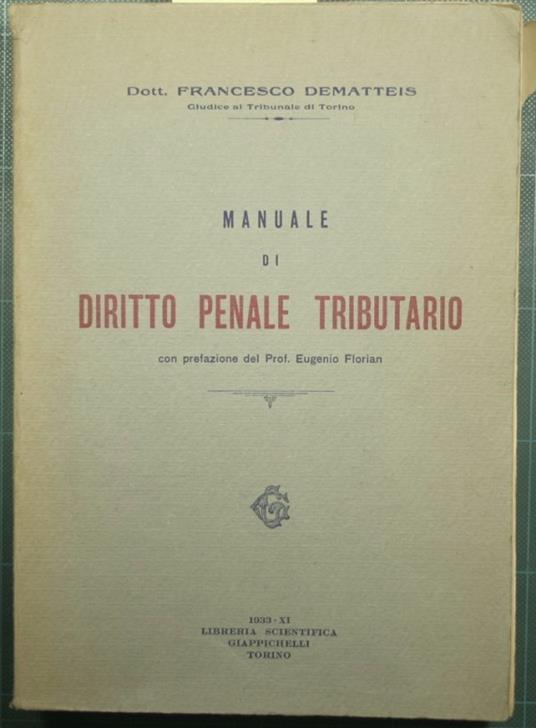 Manuale di diritto penale tributario - copertina