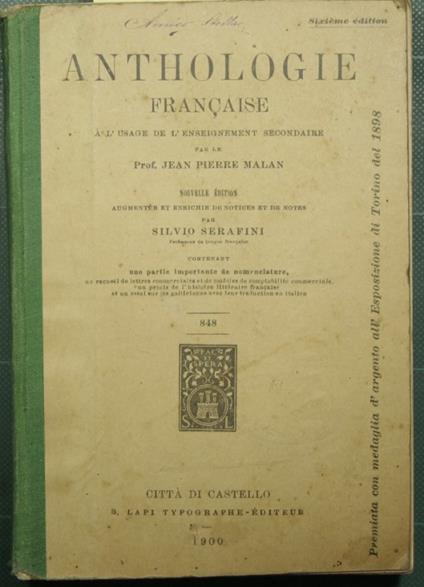 Anthologie francaise - copertina