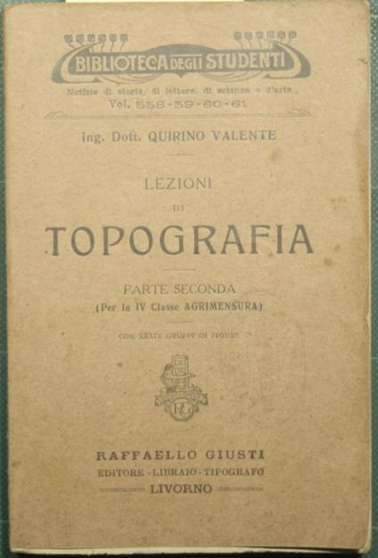 Lezioni di topografia - Parte seconda - copertina