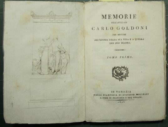 Memorie dell'Avvocato Carlo Goldoni - Vol. I - Carlo Goldoni - copertina