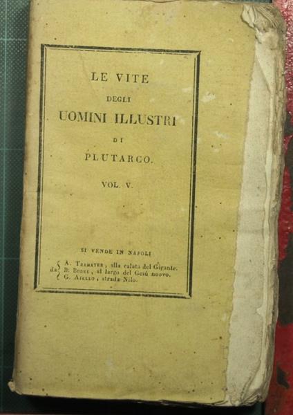 Le vite degli uomini illustri - Vol. V - Plutarco - copertina