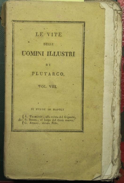 Le vite degli uomini illustri - Vol. VIII - Plutarco - copertina