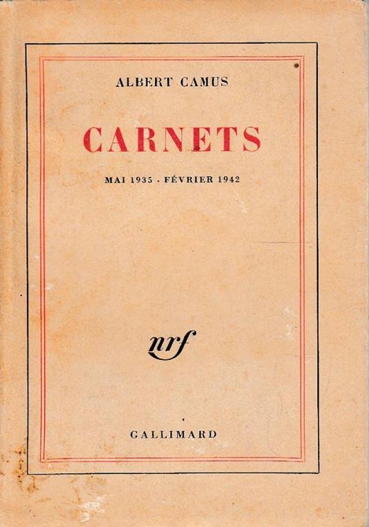 Carnets. May 1935 - Février 1942 - Albert Camus - copertina