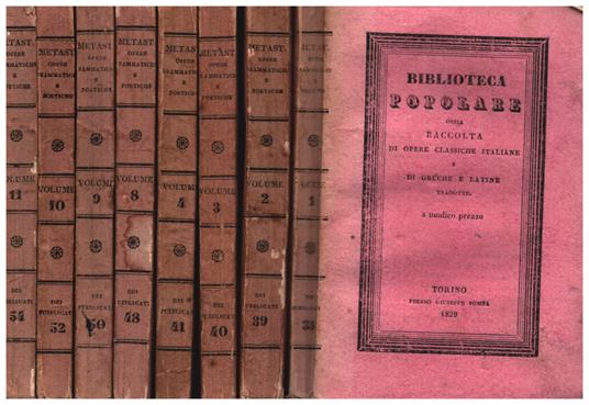 Opere drammatiche e poetiche Vol. 1 - 2 - 3 - 4 - 8 - 9 - 10 - 11 - Pietro Metastasio - copertina