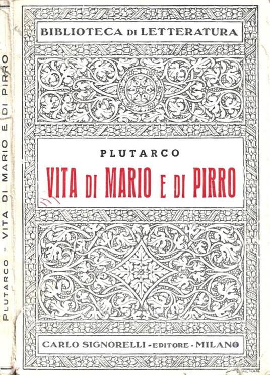 Vita di Mario e di Pirro - Plutarco - copertina
