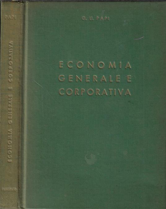 Elementi di economia generale e corporativa - Giuseppe Ugo - copertina