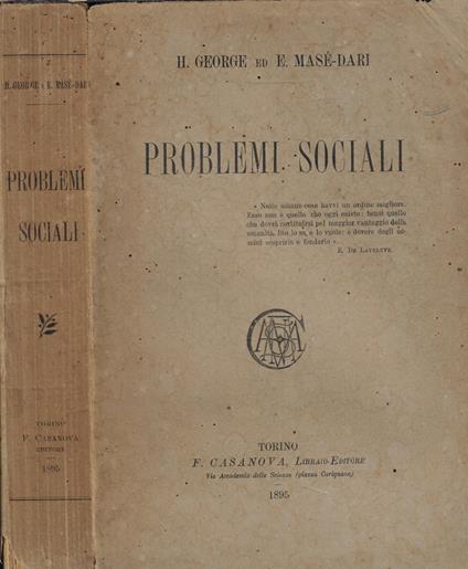 Problemi sociali - copertina