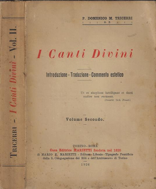 I Canti Divini Vol. II - copertina