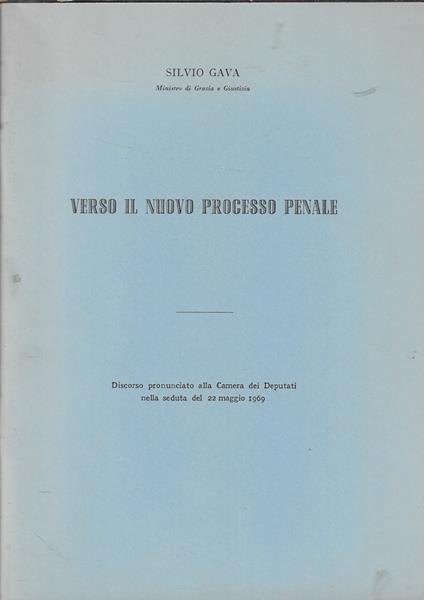 Verso il nuovo processo penale - Silvio Gava - copertina