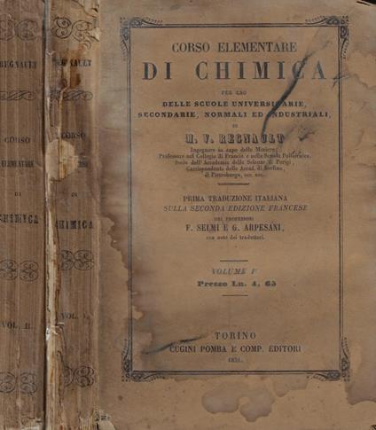 Corso elementare di chimica per uso delle scuole universitarie, secondarie, normali ed industriali - copertina