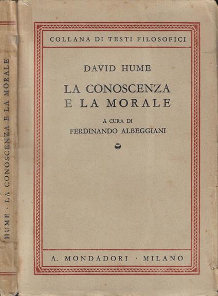La conoscenza e la morale - David Hume - copertina