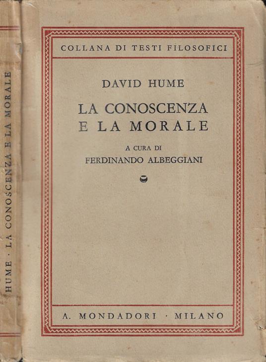 La conoscenza e la morale - David Hume - copertina