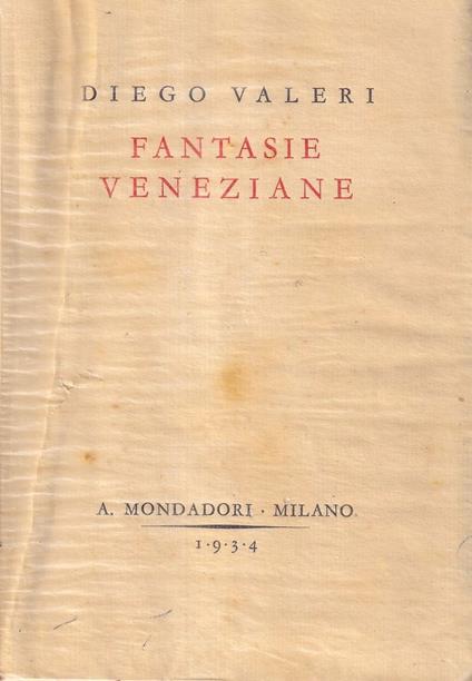 Fantasie veneziane - Diego Valeri - copertina