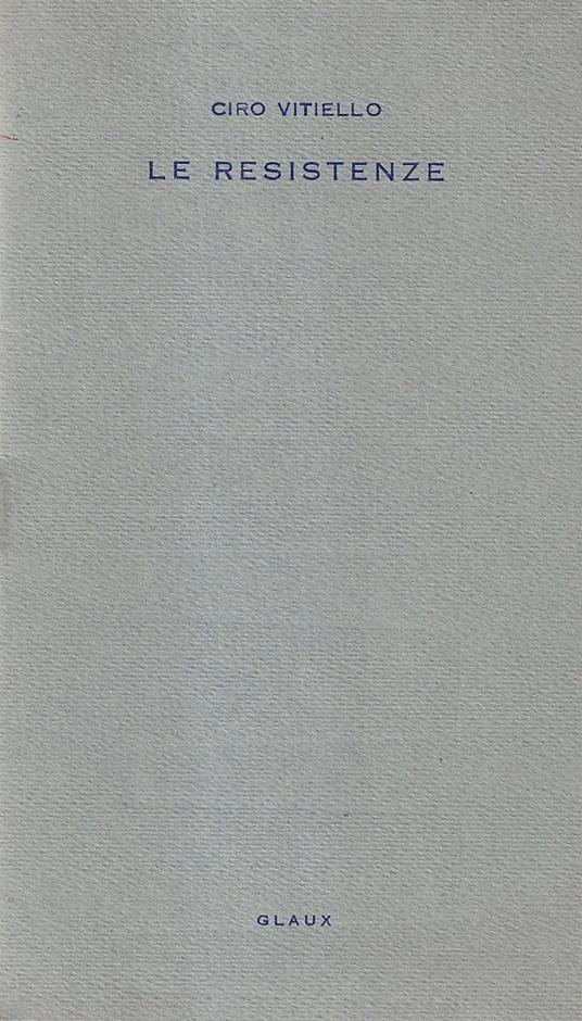 Le resistenze - Ciro Vitiello - copertina