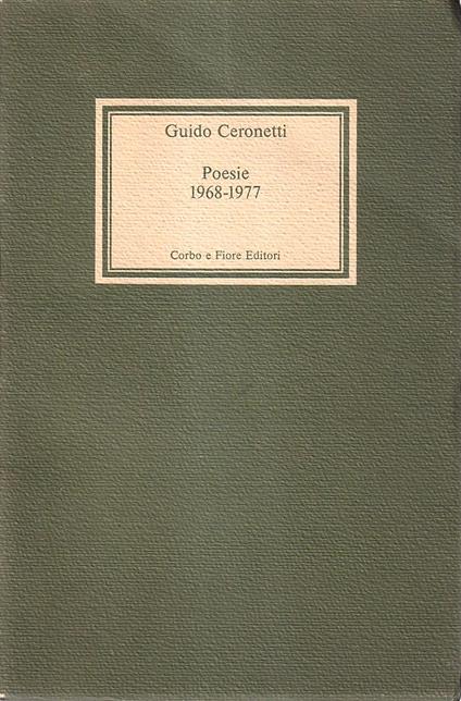 Poesie 1968-1977 - Guido Ceronetti - copertina