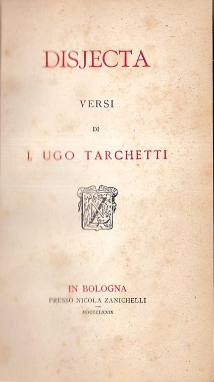 Disjecta. Versi - Igino Ugo Tarchetti - copertina