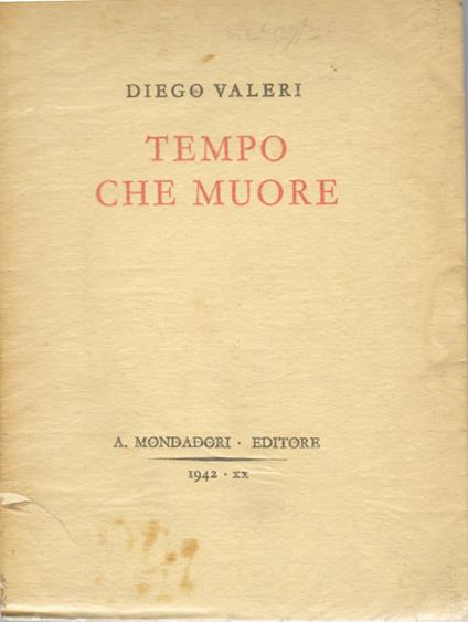 Tempo Che Muore - Diego Valeri - copertina