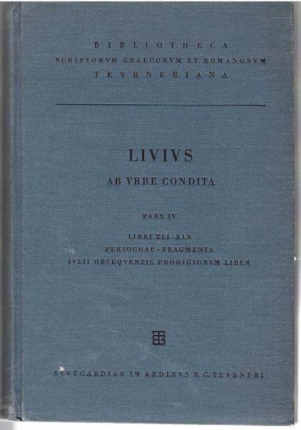 Ab Urbe Condita Pars IV Libri XLI-XLV - Livius - copertina