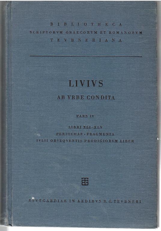 Ab Urbe Condita Pars IV Libri XLI-XLV - Livius - copertina