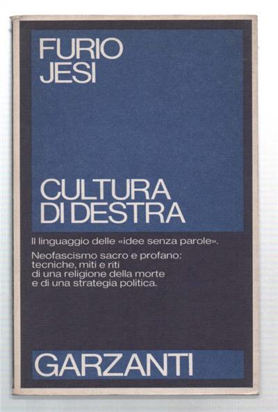 Cultura Di Destra - Furio Jesi - copertina