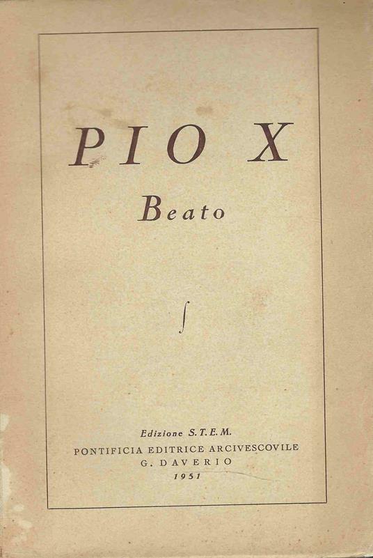 Pio X Beato - copertina