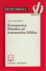 Ermeneutica filosofia ed ermeneutica biblica
