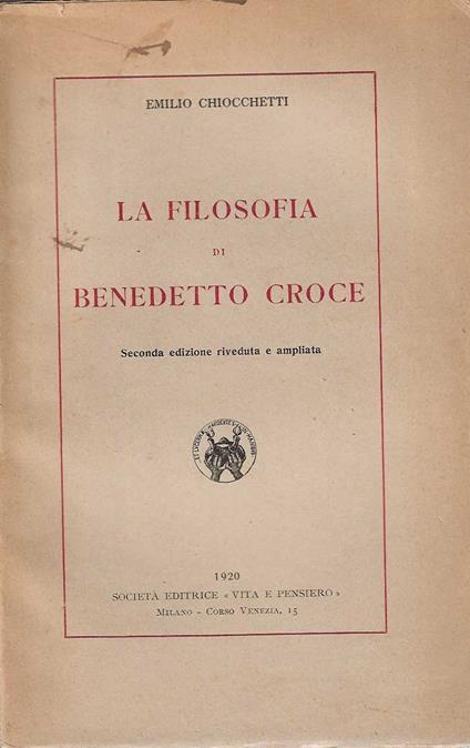La Filosofia di Benedetto Croce - copertina