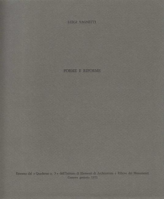 Forme e Riforme - Luigi Vagnetti - copertina
