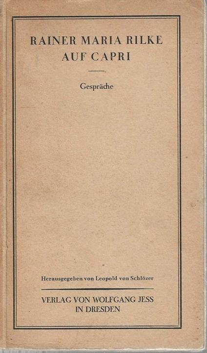 Auf Capri - Rainer Maria Rilke - copertina