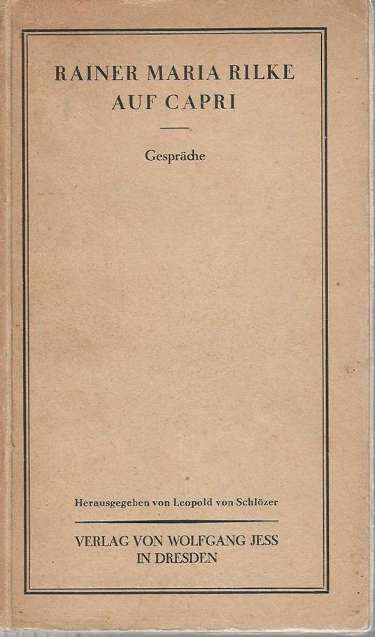 Auf Capri - Rainer Maria Rilke - copertina