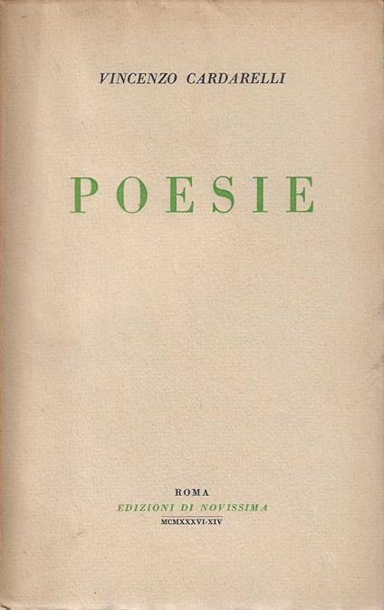 Poesie - Vincenzo Cardarelli - copertina