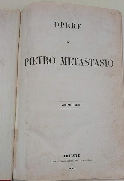Opere Di Pietro Metastasio - Pietro Metastasio - copertina