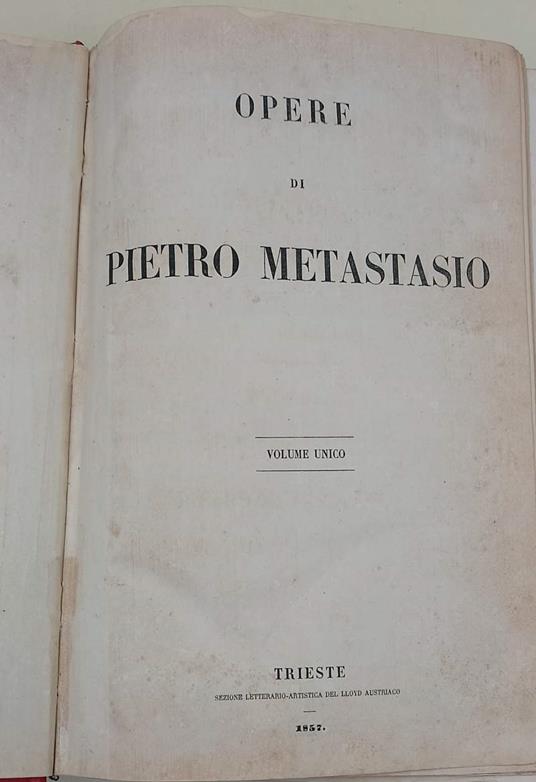 Opere Di Pietro Metastasio - Pietro Metastasio - copertina