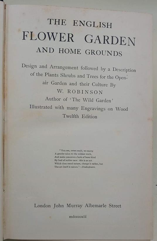 The English Flower Garden And Home Grounds - Robinson - copertina