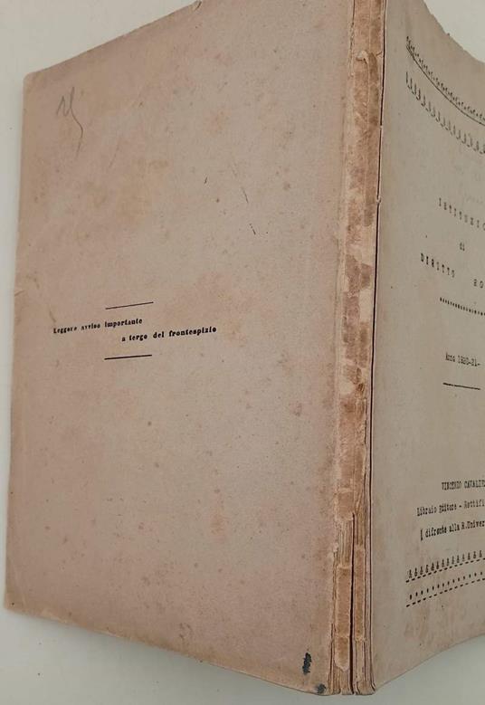 Istituzioni Di Diritto Romano-Anno 1920-21 - copertina