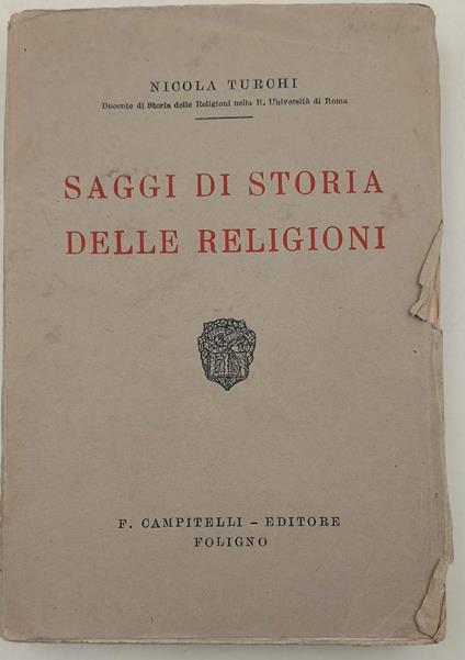 Saggi Di Storia Delle Religioni - Nicola Turchi - copertina