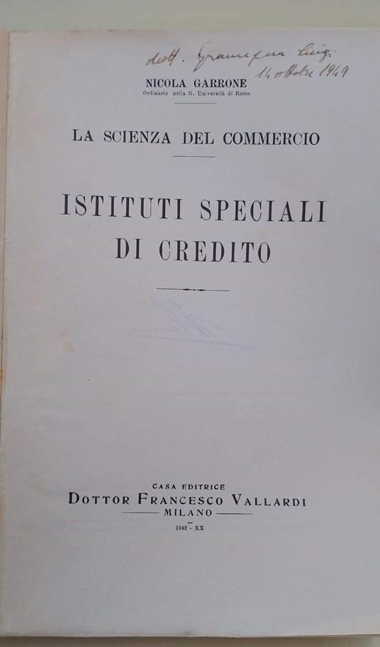 Istituti Speciali Di Credito - Nicola Marrone - copertina