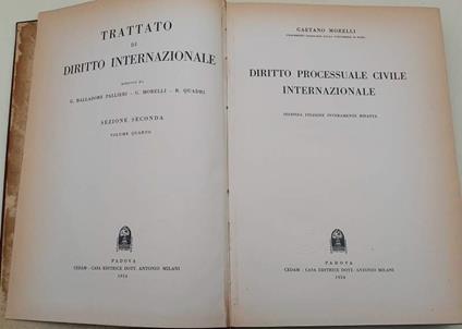 Diritto Processuale Civile Internazionale - Gaetano Morelli - copertina