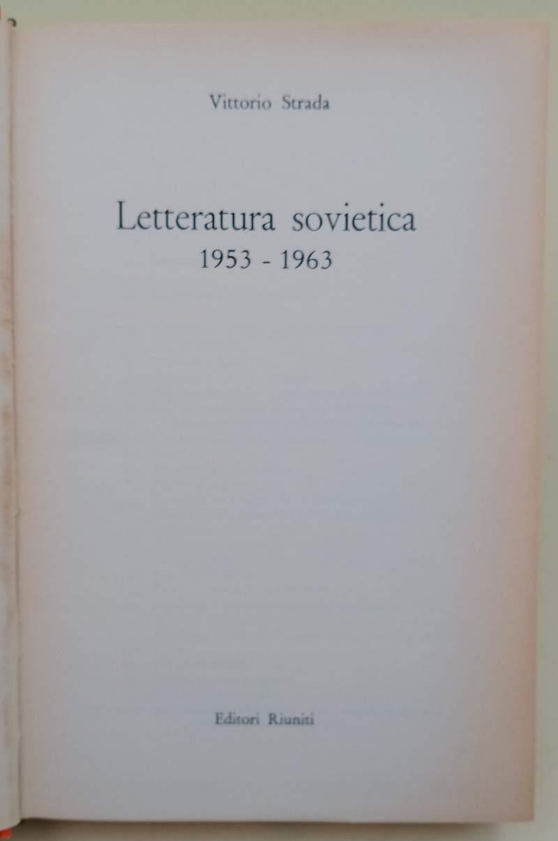 Letteratura Sovietica 1953-1963