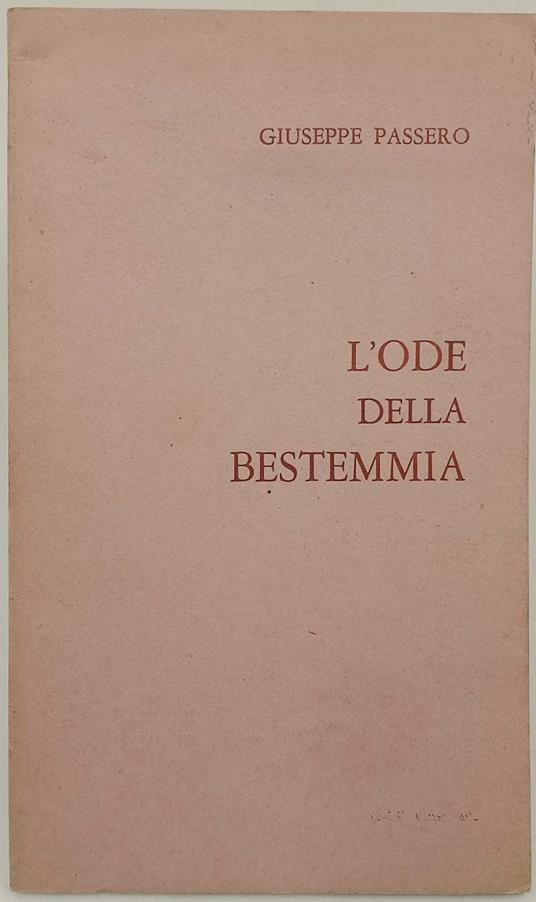 L' Ode Della Bestemmia - copertina