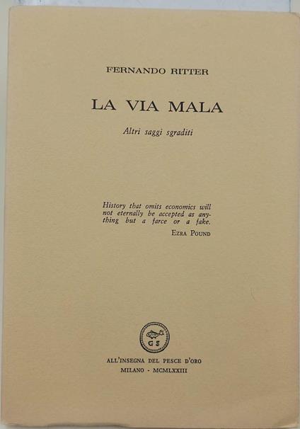 La Via Mala - Fernando Ritter - copertina