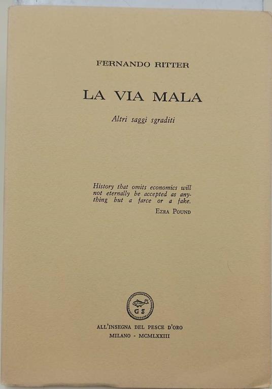 La Via Mala - Fernando Ritter - copertina