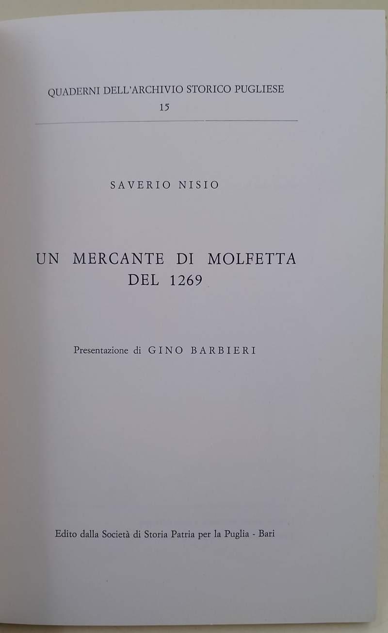 Un Mercante Di Molfetta Del 1269