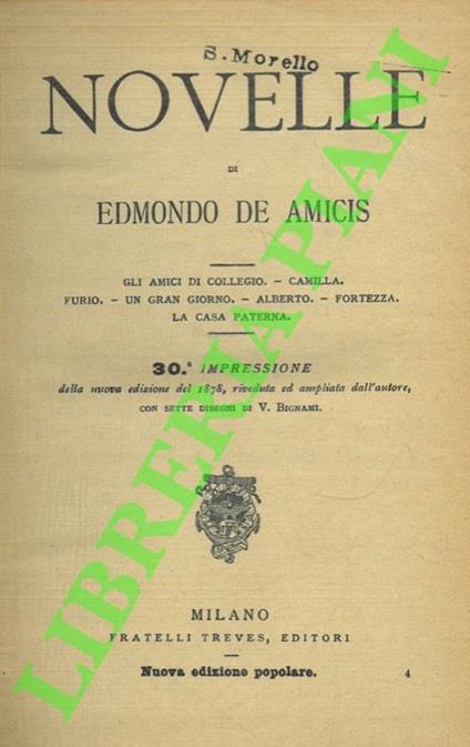 Novelle - Edmondo De Amicis - copertina