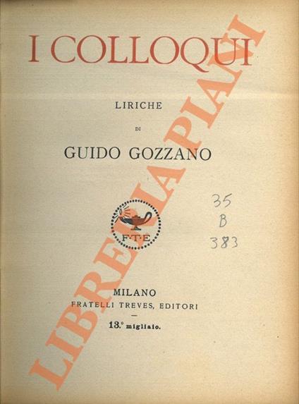 I colloqui - Guido Gozzano - copertina