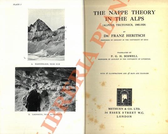 The Nappe Theory of the Alps (Alpine Tectonics, 1905-1928) - copertina