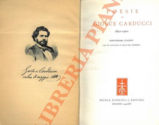 Poesie. 1850 - 1900. XX edizione - Giosuè Carducci - copertina