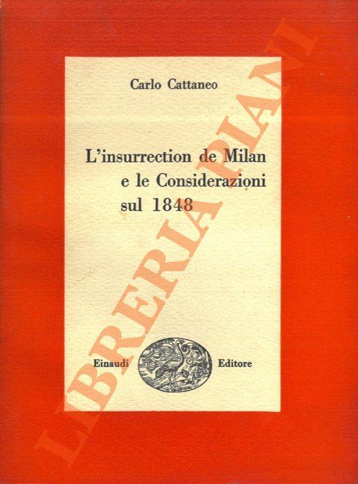 L’insurrection de Milan e le Considerazioni sul 1848 - Carlo Cattaneo - copertina
