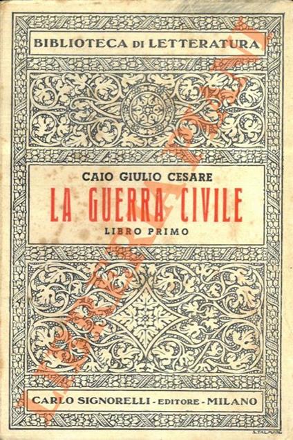 La guerra civile. Libro primo - copertina